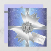 Purple Blue 15e anniversaire Invitation de fête (Devant / Derrière)