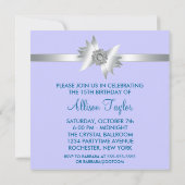Purple Blue 15e anniversaire Invitation de fête (Dos)