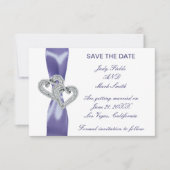 Purple Blue Diamond Hearts Enregistrer La Carte Da (Devant)
