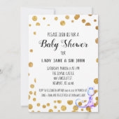* Purple Blue Dragon Baby Boy Shower Invitation (Dos)