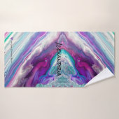 Purple Blue Magenta Blanc Abstrait Sweat Towel (Serviette de bain)