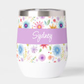 Purple Blue Pink Boho Wildflower Personalized  (Arrière)