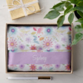 Purple Blue Pink Boho Wildflower Personalized  Tissuepapier (Geschenk)
