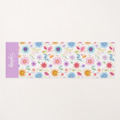 Purple Blue Pink Boho Wildflower Personalized  Yogamat (Voorkant (horizontaal))