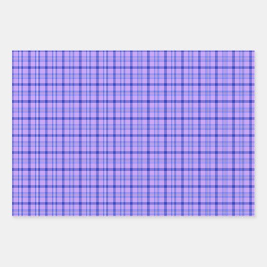 Purple Blue Plaid Classic Pattern Bright Inpakpapier Vel (Voorkant 3)