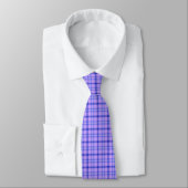 Purple Blue Plaid Classic Pattern Bright Neck Tie Stropdas (Gebonden)