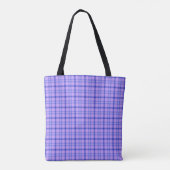 Purple Blue Plaid Classic Pattern Bright Tote Bag (Dos)