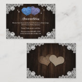 Purple Blue Wedding Hotel Accommodation Card Informatiekaartje (Voorkant / Achterkant)