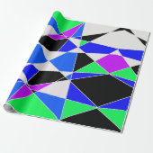 Purple blue white triangle abstract  cadeaupapier (Uitgerold)
