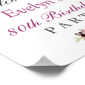 Purple Blush Floral Anniversaire Affiche de bienve (Coin)