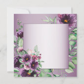 Purple Blush Floral Geometric Greenery Wedding Kaart (Achterkant)