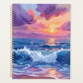Purple Blush Sunset | Ocean Glimmer Watercolor Planner