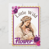 Purple Boho Baby Shower Invitations (Devant)