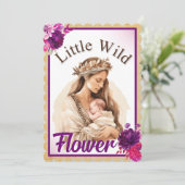 Purple Boho Baby Shower Invitations (Debout devant)
