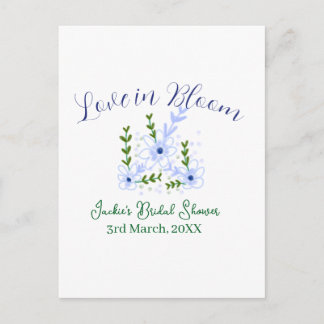Purple boho love in Bloom bridal shower name retro Briefkaart