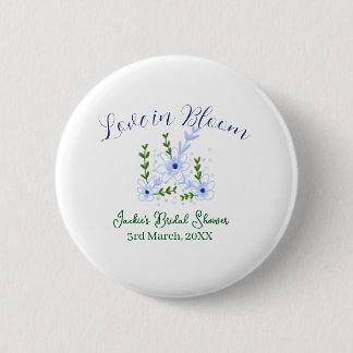 Purple boho love in Bloom bridal shower name retro Ronde Button 5,7 Cm