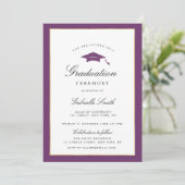 purple border graduation ceremony invitation (Debout devant)