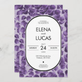 Purple Botanical Eucalyptus Wedding Invitation (Devant / Derrière)