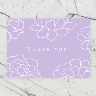 Purple Botanique Moderne Mariage Carte de remercie