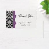 Purple Bow Damask Merci Cartes (Bureau)