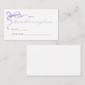 Purple Bow Devine Combien De Baisers Carte De Jeu (Devant / Derrière)