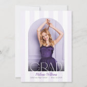Purple Bow Graduation Photo Invitation (Dos)