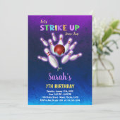 Purple Bowling Invitation d'anniversaire (Debout devant)