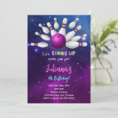 Purple Bowling Invitation d'anniversaire (Debout devant)