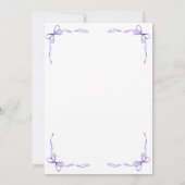 Purple Bows Baby Photo Faire-part de naissance Car (Dos)