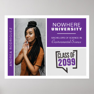 Purple Boxes & Photo Graduation Poster