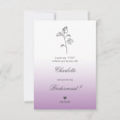 Purple Bridesmaid Proposal with Selfie Brushstroke (Achterkant)