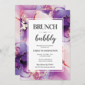 Purple Brunch & Bubbly Invitation de douche nuptia (Devant / Derrière)