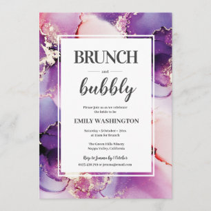Purple Brunch & Bubbly Invitation de douche nuptia