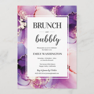 Purple Brunch & Bubbly Invitation de douche nuptia