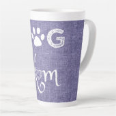 Purple Burlap Chien Maman Latte Mug (Angle droit)