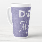 Purple Burlap Chien Maman Latte Mug (Angle gauche)