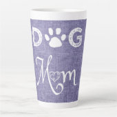 Purple Burlap Chien Maman Latte Mug (Devant)