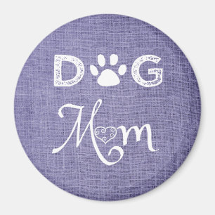 Purple Burlap Chien Maman Magnet