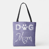 Purple Burlap Chien Maman Sac fourre-tout (Dos)