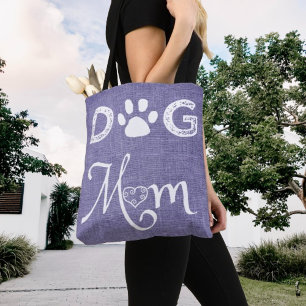 Purple Burlap Chien Maman Sac fourre-tout