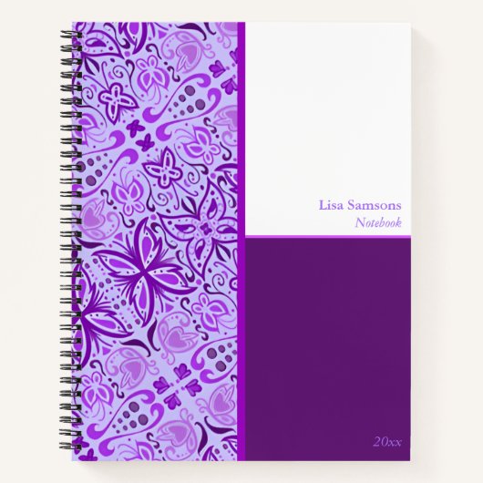 Purple Butterflies Custom Notebook Notitieboek (Voorkant)
