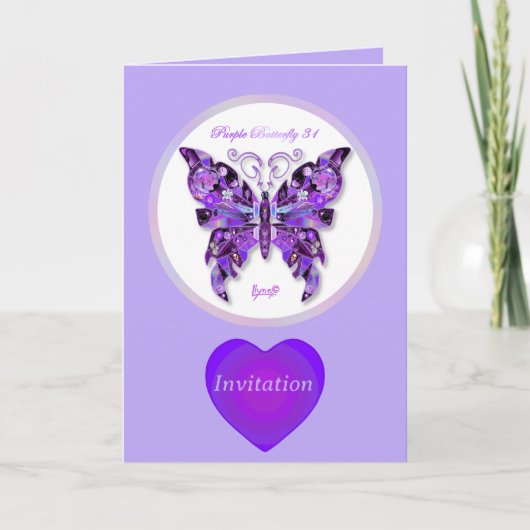 Purple Butterfly 31 invitation (Devant)