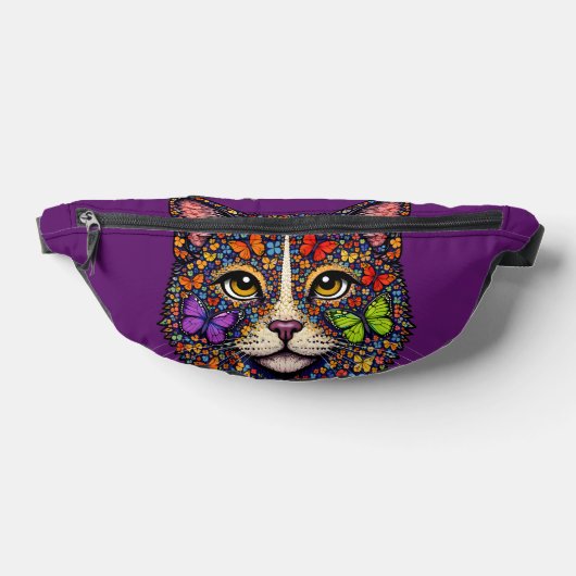 Purple Butterfly Blooms Cat Portrait | Kitty Lover (Poser)
