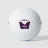 Purple Butterfly Design Golfballen (Voorkant)