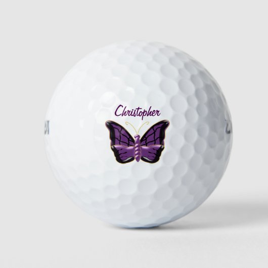 Purple Butterfly Design Golfballen (Voorkant)
