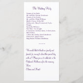 Purple Butterfly Kisses Programme de mariage (Dos)