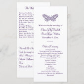 Purple Butterfly Kisses Programme de mariage (Devant / Derrière)