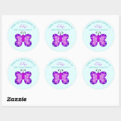 Purple Butterfly Party Favoriser Merci Stickers (Feuille)