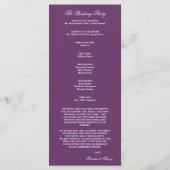 Purple Calla Lilies Programme de mariage (Dos)