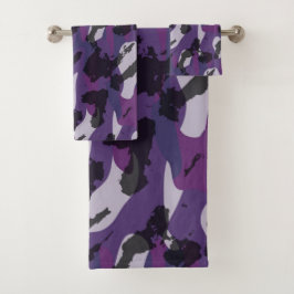 Purple Camo Abstract Bad Handdoek